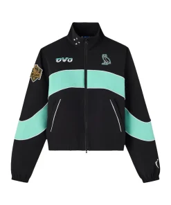 Womens black mint new york liberty ovo x wnba track jacket