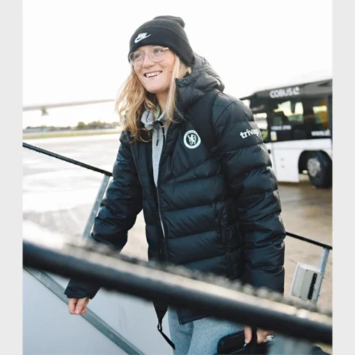Womens chelsea f.c. black puffer jacket