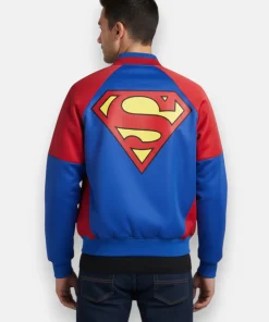 men Superman x Kith Satin Bomber Jacket back close up