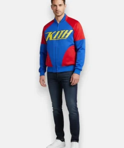 men Superman x Kith Satin Bomber Jacket front full view