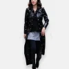 studded tich snap button leather coat