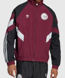2025 Ajax Amsterdam Adidas Originals Zip-up Maroon Track Jacket