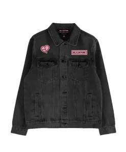 Blackpink denim jacket dark grey