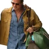 Brad pitt f1 suede jacket brown