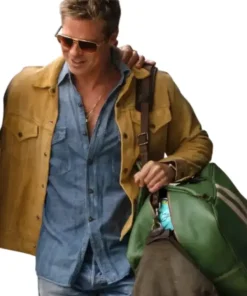 Brad pitt f1 suede jacket brown