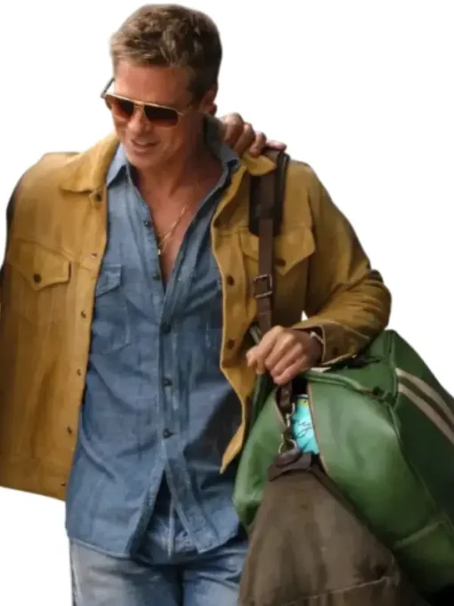 Brad pitt f1 suede jacket brown