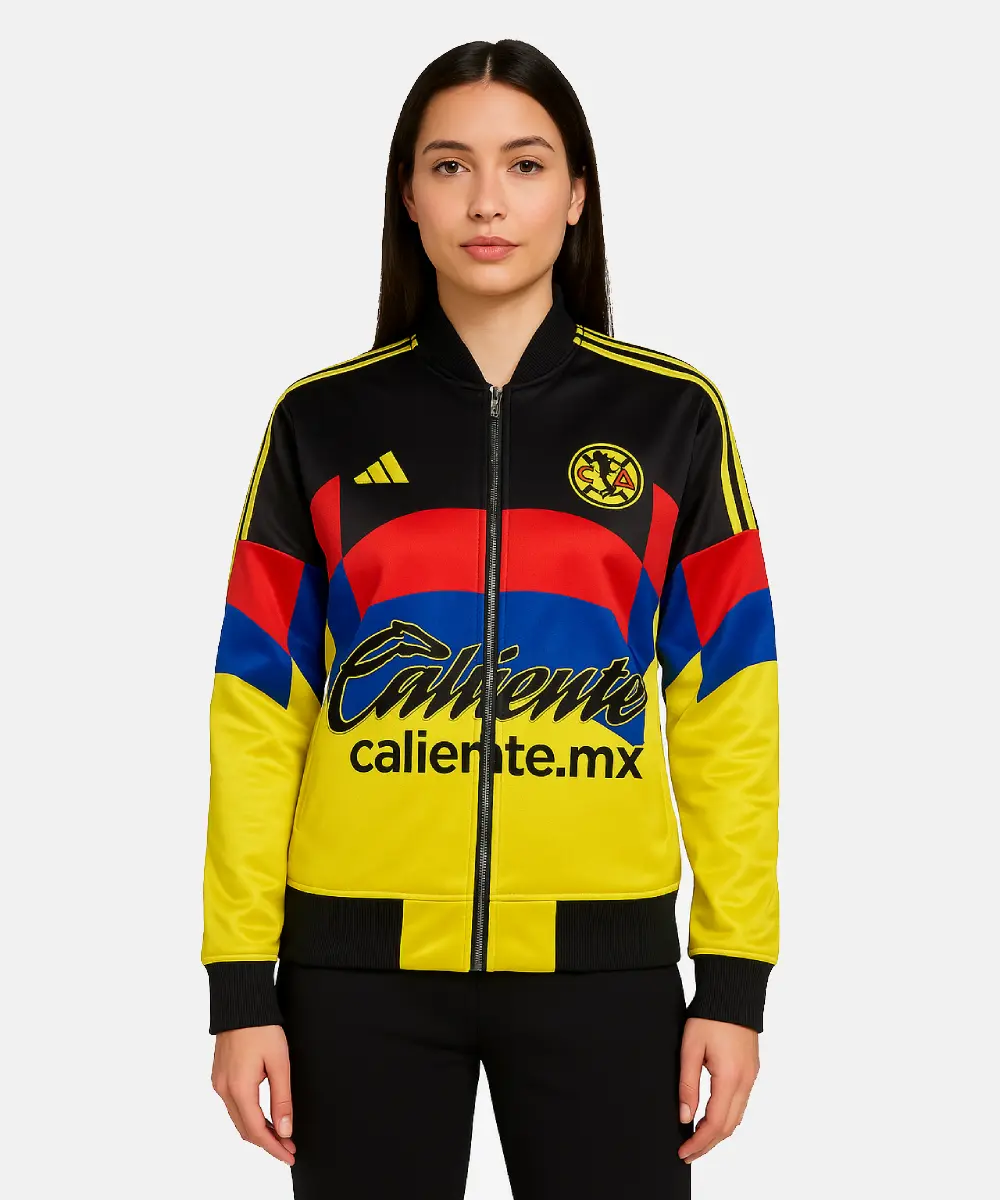 Club America Adidas Jersey 2025 Lightweight Cozy Satin Bomber Jacket