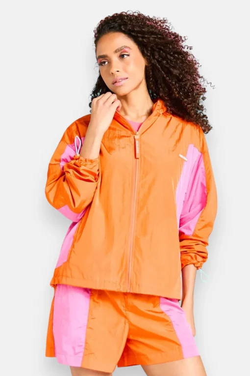 Dunnes Helen Steele Colour Block Orang-Pink Jacket