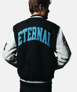 Eternal Black Varsity Bomber Jacket