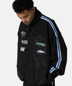 Hidden NY Hydra Zip-up Black Track Jacket For Unisex
