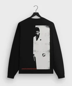 Kith x Scarface Tony Montana Sweatshirt - Unisex Long Sleeve Tee Black Crewneck