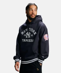OVO x New Era x MLB New York Yankees Fleece Black Hoodie Men