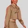 Sabrina Ionescu Nike Cropped Brown Jacket