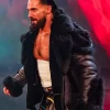 Seth rollins black faux fur jacket