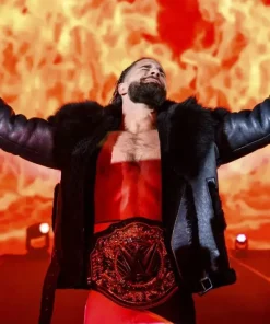 Seth rollins black shearling jacket