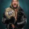 Seth rollins fur leather jacket black
