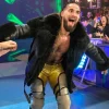 Seth rollins shearling leather jacket black