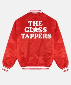 Shop Tyler The Creator The Glass Tappers x Golf Wang Red Satin Bomber Jacket