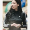 South Korean Singer And Rapper Jennie Kim Adidas Adicolor Classics Firebird Black Track JackeT