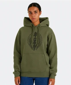Women Stussy Wes Wings Hoodie Green