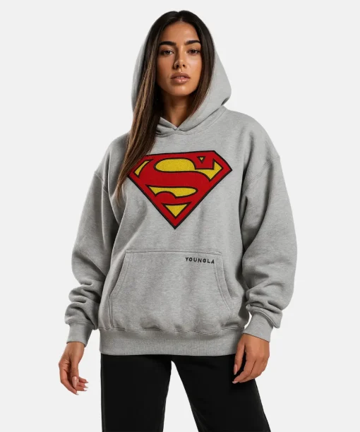 Youngla Superman Gray Hoodie women