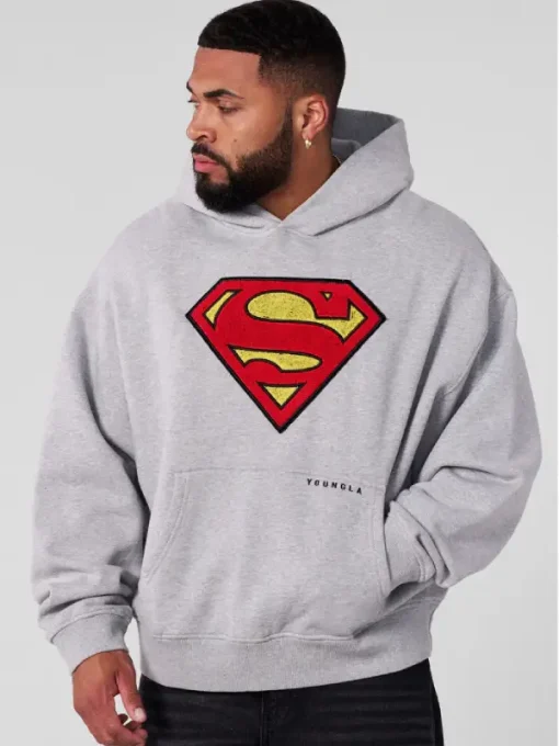 Youngla superman hoodie grey