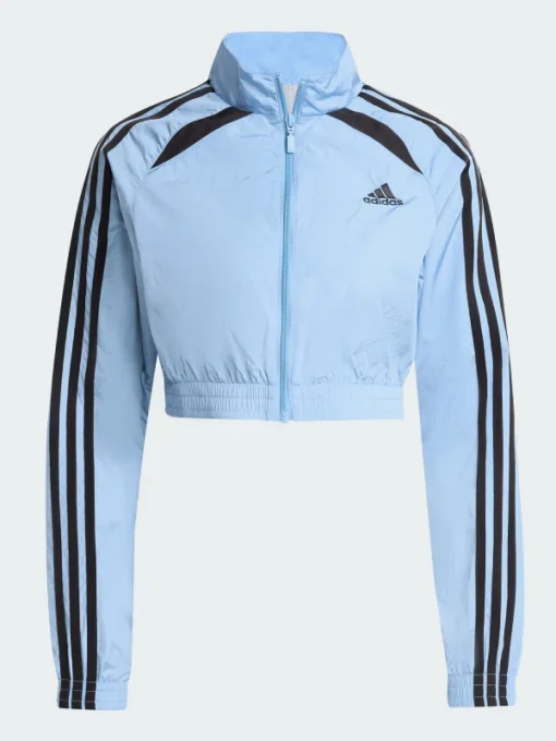 Adidas Women Teamgeist Adicolor Bkue Cropped Track Jacket