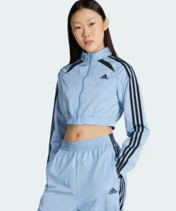 Adidas Women Teamgeist Adicolor Cropped Track Jacket Blue