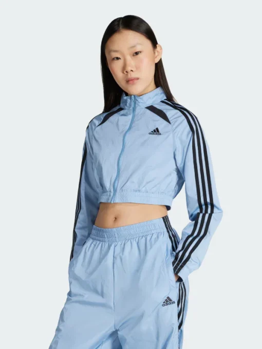 Adidas Women Teamgeist Adicolor Cropped Track Jacket Blue