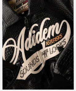 Adidem Asterisks Crocodile Cursive Leather Bomber