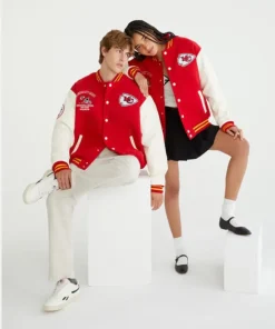 Aeropostale Kansas City Chiefs Varsity Bomber Jacket For Couples