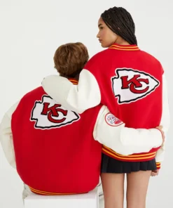 Aeropostale Kansas City Chiefs Varsity Bomber Jacket Unisex