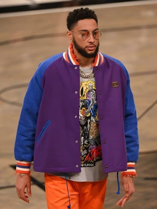 Ben simmons nba brooklyn nets purple bomber jacket