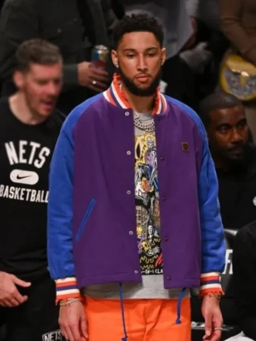 Ben simmons nba brooklyn nets purple bomber jacket