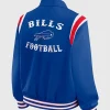 Buffalo Bills 2025 Erin Andrews Royal Satin Varsity Full-Snap Jacket For Women