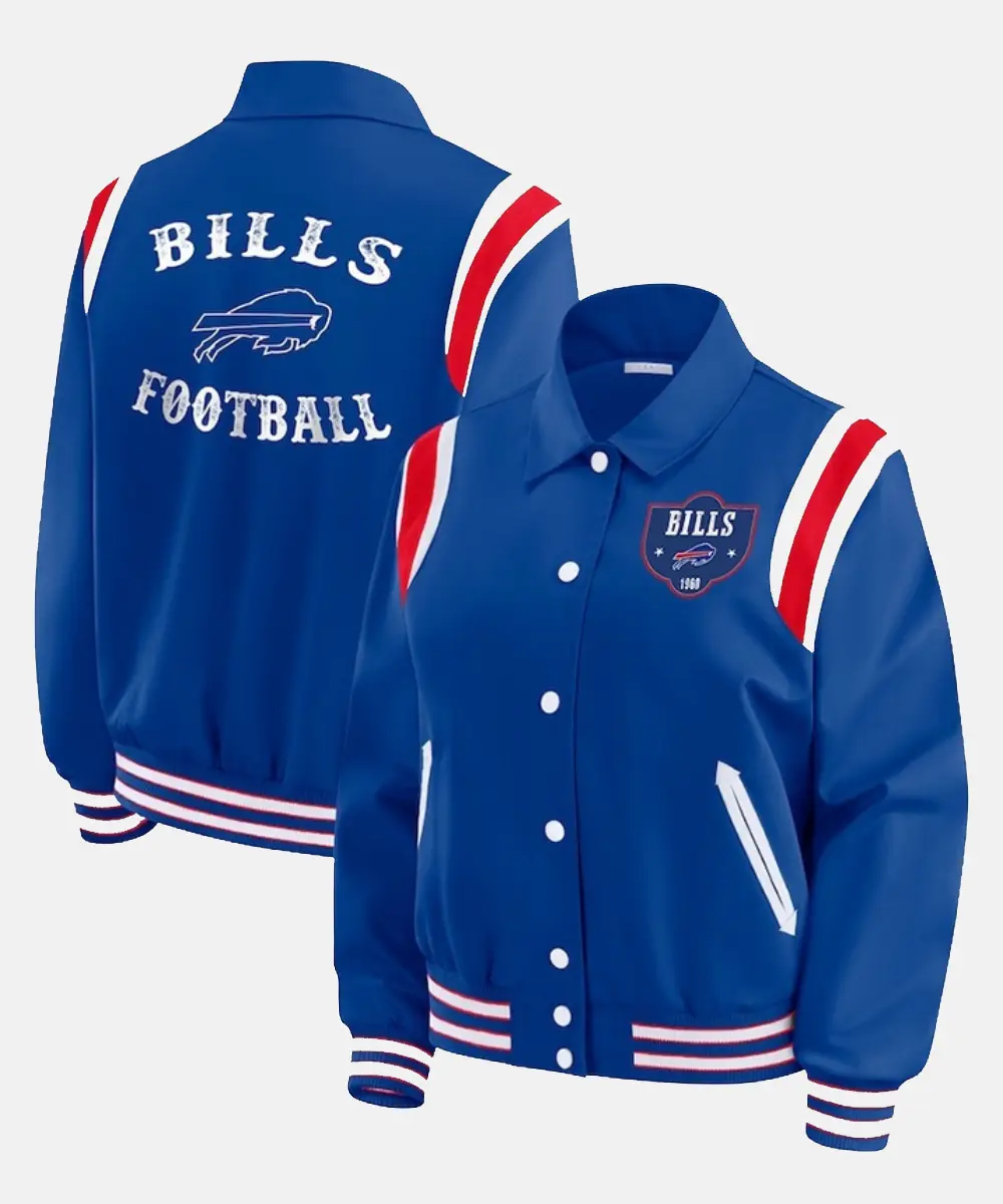 Buffalo Bills WEAR by Erin Andrews Ladies Varsity Jacket