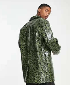 COLLUSION Snake Print Green Bazer