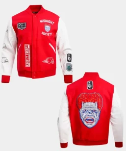 Freeze Max Scare Squad Monster Varsity Jacket Red