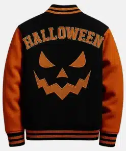 Halloween Pumpkin Bomber Varsity Jacket