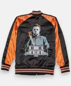 Halloween Reversible Orange Black Satin Jacket