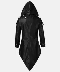 Halloween Steampunk Black Leather Coat