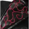 Halloween Steampunk Leather Coat Red Embroidery Design