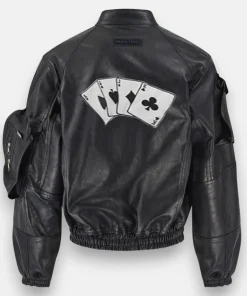 Kendrick Lamar Cards Black Leather Jacket