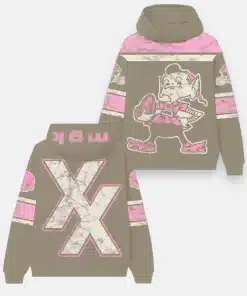 MGK x Cleveland Browns Beige Printed Hoodie-Front Back