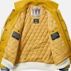Palace Doraemon Avirex Leather Bomber Jacket For Unisex - Yellow