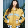 Palace Unisex Doraemon Avirex Yellow Leather Bomber Jacket Women