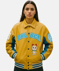 Palace Unisex Doraemon Avirex Yellow Leather Jacket