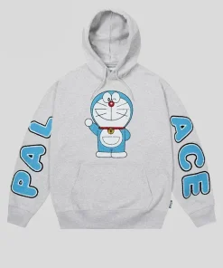 Palace x Doraemon Grey Hoodie Men and Women