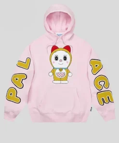 Palace x Doraemon Pink Hoodie For Men and Women