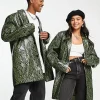 Shop COLLUSION Unisex Snake Print Bazer In Green